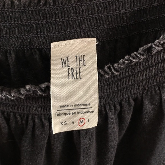 Free People We the Free Bardot Cold Shoulder Flowy Boho Grey Gray Loose Top - Picture 3 of 3